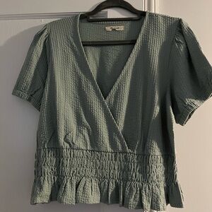 Madewell frosted sage Textured Crop Top